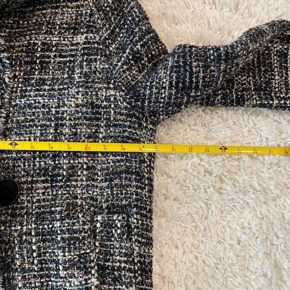 Zara Woman Long Sleeve Tweed Jacket. Multicolor. Medium. Dark Academia. Chic. - Picture 15 of 16